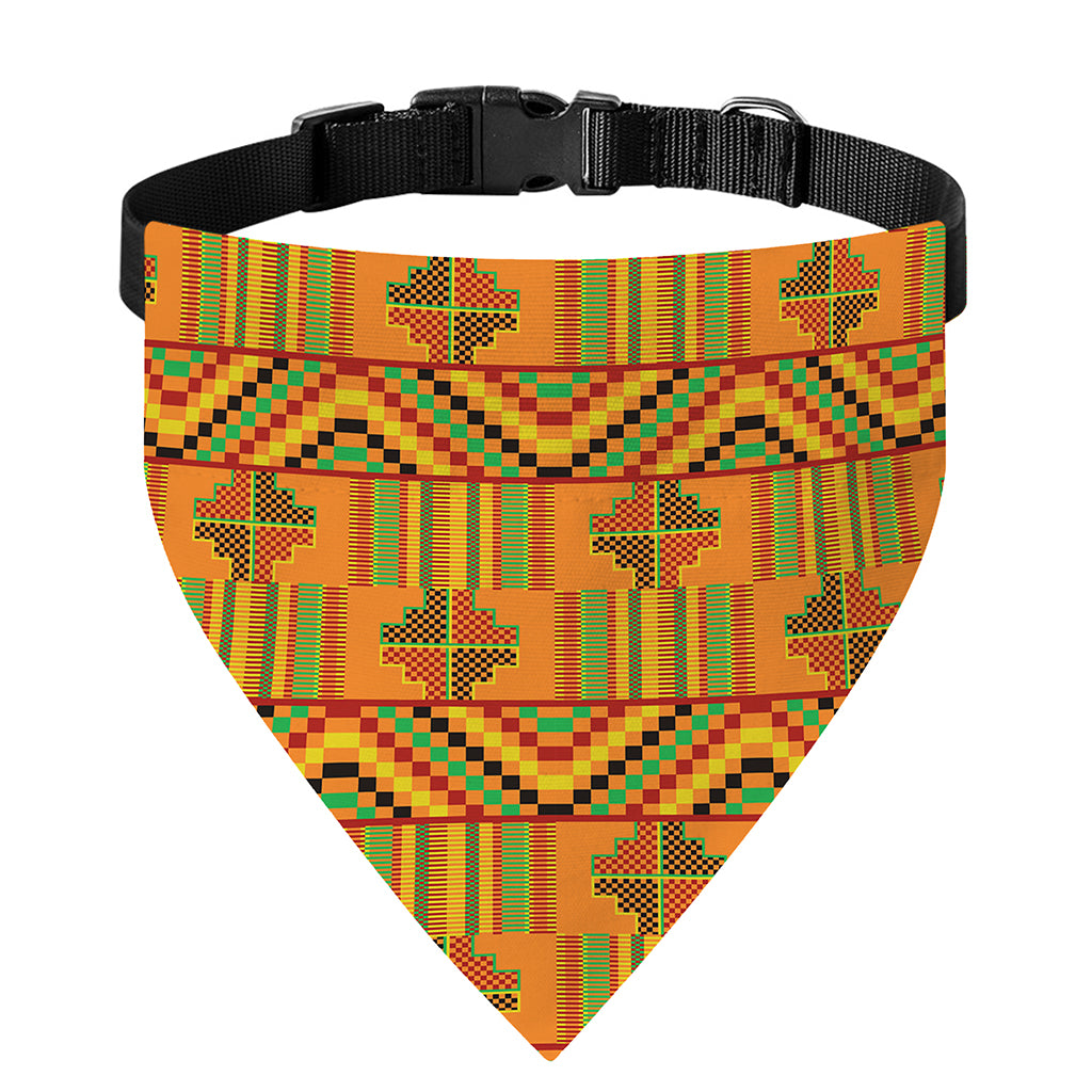 Bonwire Kente Pattern Print Over The Collar Dog Bandana