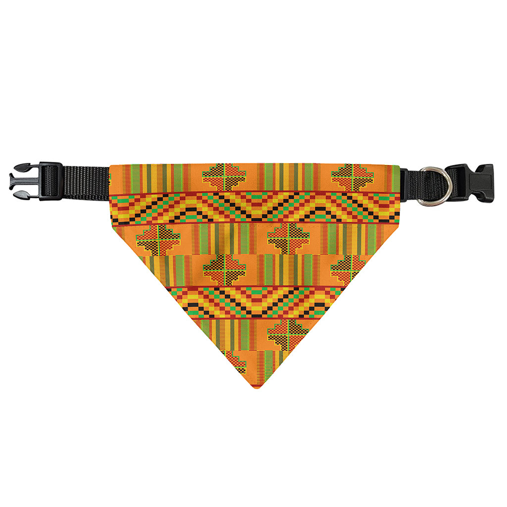 Bonwire Kente Pattern Print Over The Collar Dog Bandana