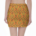 Bonwire Kente Pattern Print Pencil Mini Skirt
