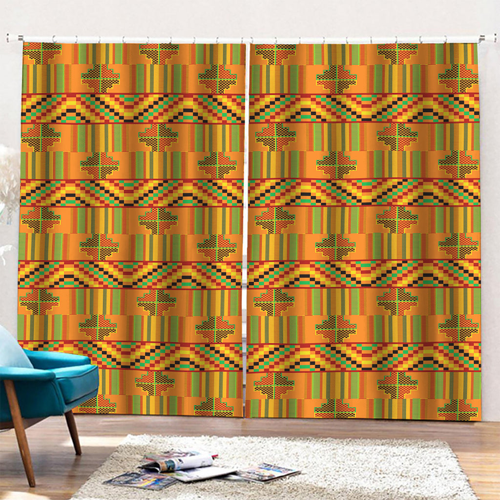 Bonwire Kente Pattern Print Pencil Pleat Curtains