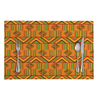 Bonwire Kente Pattern Print Placemat