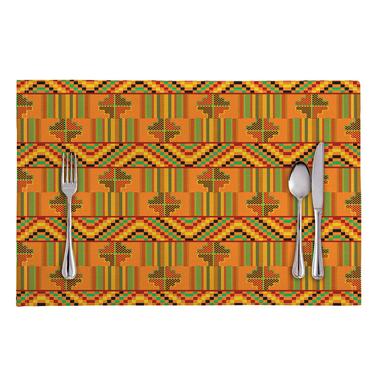Bonwire Kente Pattern Print Placemat