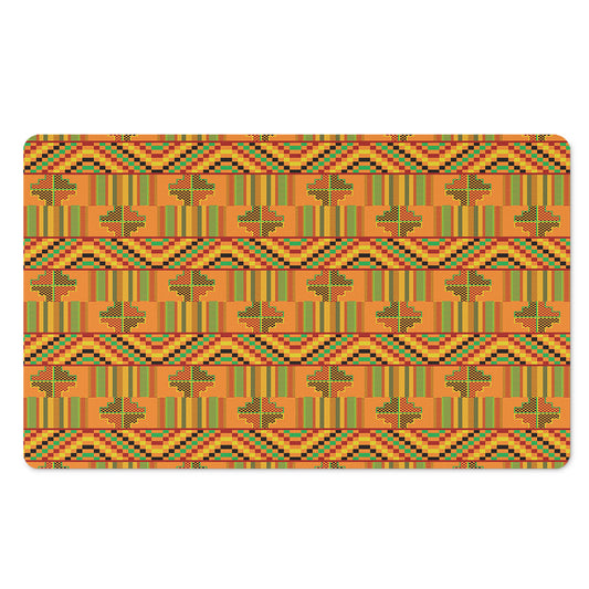 Bonwire Kente Pattern Print Polyester Doormat