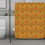 Bonwire Kente Pattern Print Polyester Shower Curtain