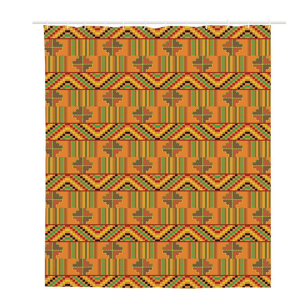 Bonwire Kente Pattern Print Polyester Shower Curtain