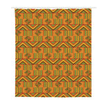 Bonwire Kente Pattern Print Polyester Shower Curtain