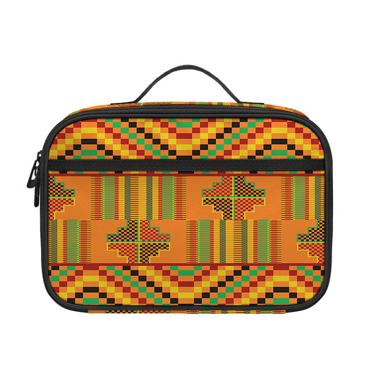 Bonwire Kente Pattern Print Portable Lunch Bag