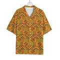 Bonwire Kente Pattern Print Rayon Hawaiian Shirt