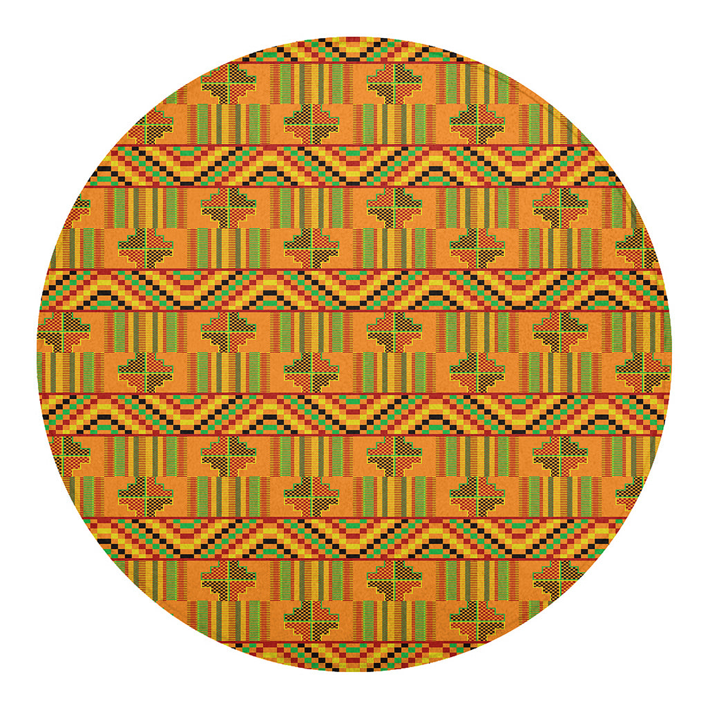 Bonwire Kente Pattern Print Round Blanket