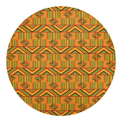 Bonwire Kente Pattern Print Round Blanket