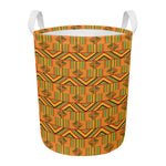 Bonwire Kente Pattern Print Round Laundry Basket