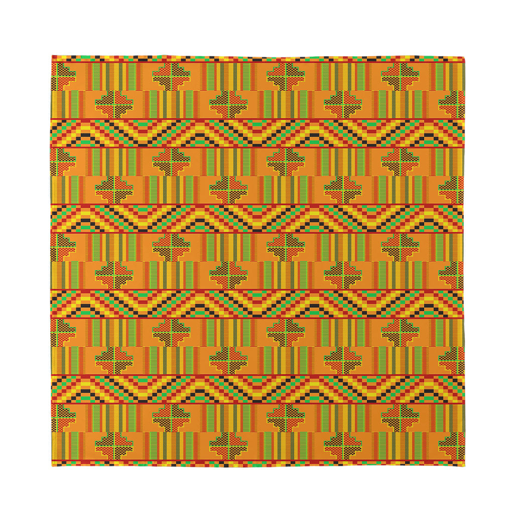 Bonwire Kente Pattern Print Silk Bandana
