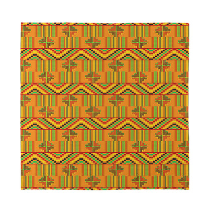 Bonwire Kente Pattern Print Silk Bandana