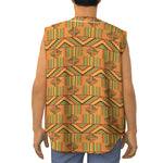 Bonwire Kente Pattern Print Sleeveless Baseball Jersey