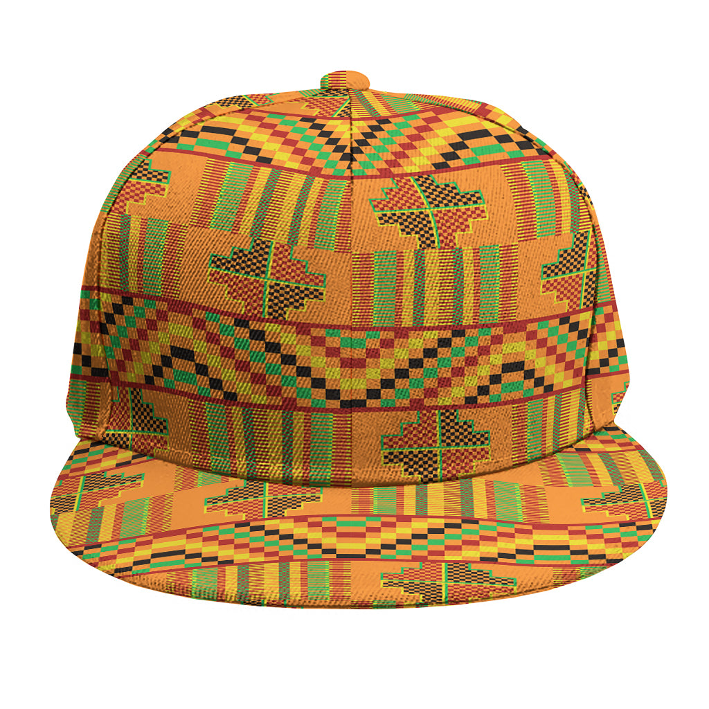 Bonwire Kente Pattern Print Snapback Cap