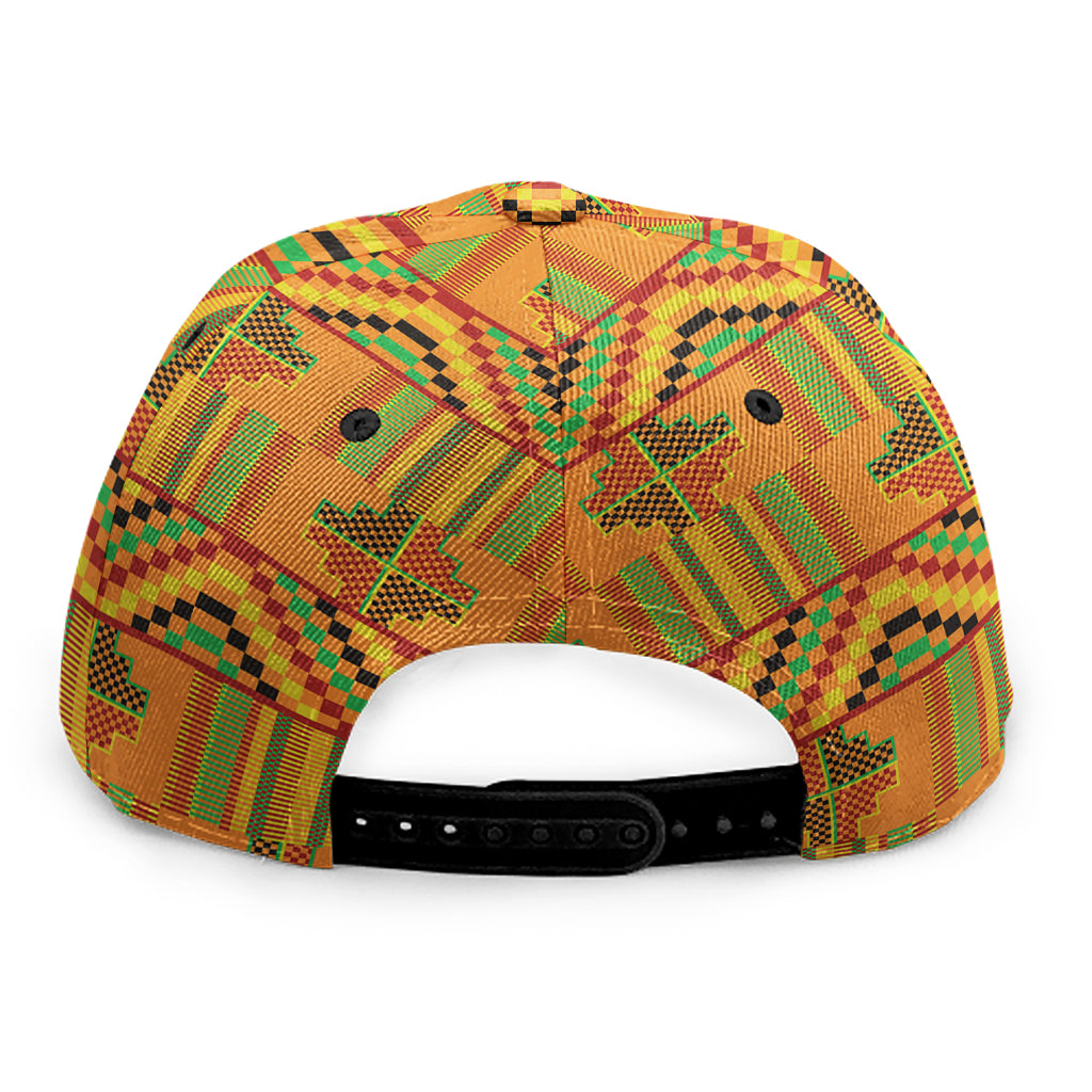Bonwire Kente Pattern Print Snapback Cap