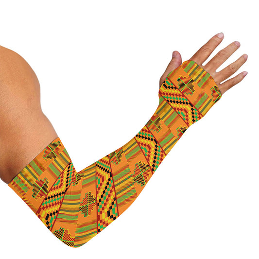 Bonwire Kente Pattern Print Sun Protection Arm Sleeves