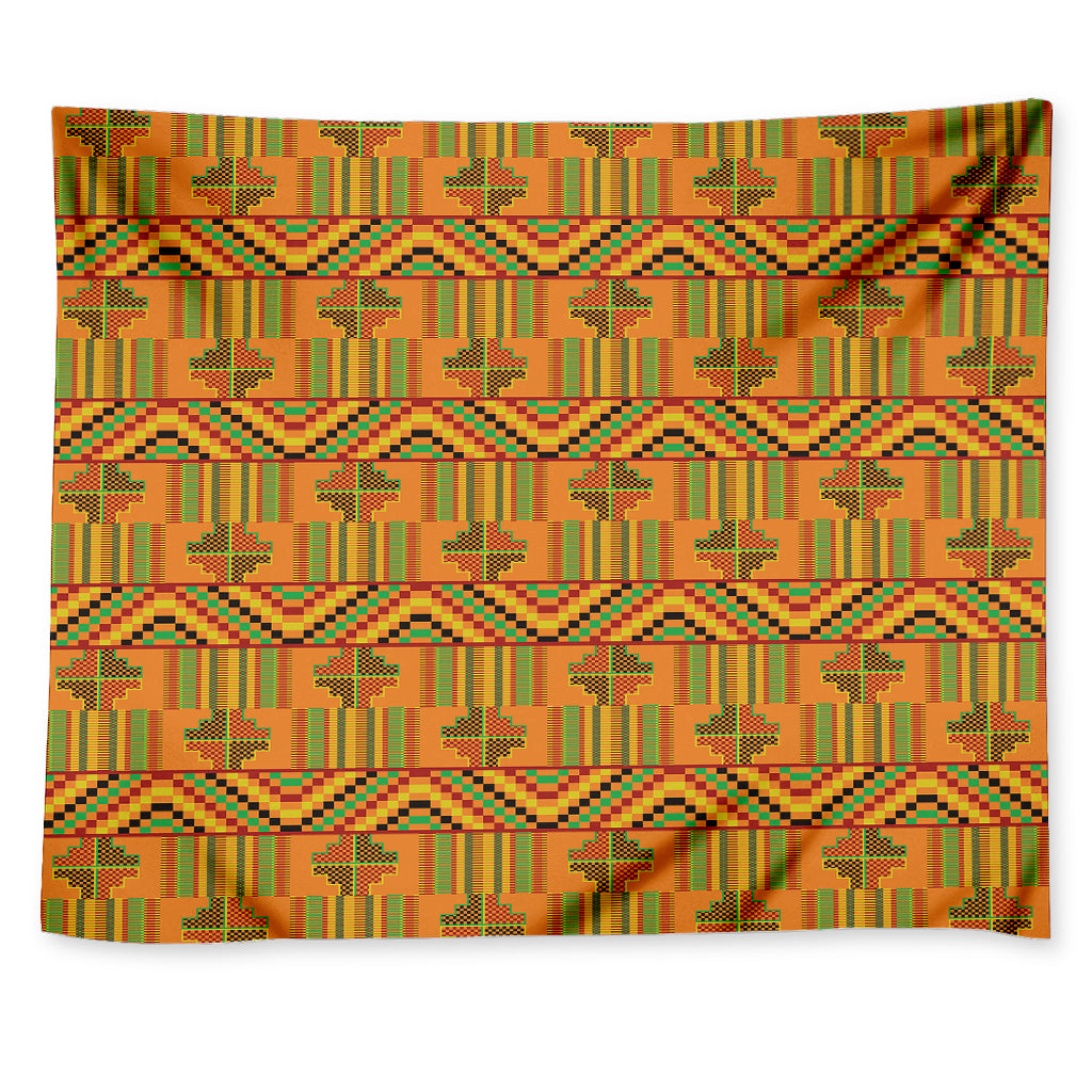Bonwire Kente Pattern Print Tapestry