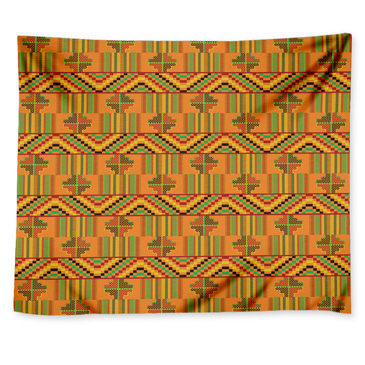Bonwire Kente Pattern Print Tapestry