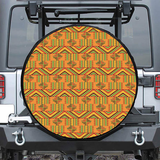 Bonwire Kente Pattern Print Tire Cover