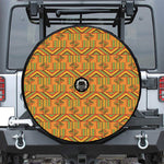 Bonwire Kente Pattern Print Tire Cover With Camera Hole