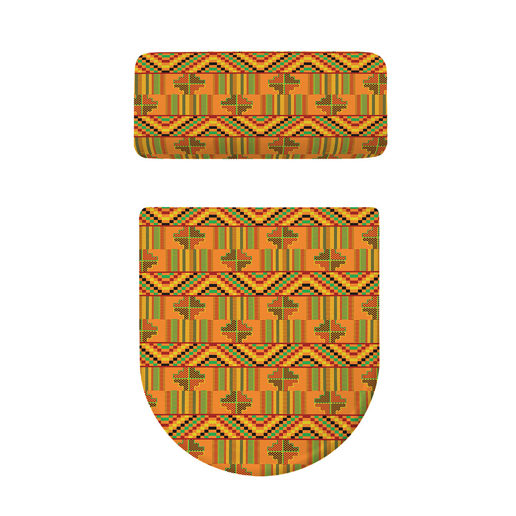 Bonwire Kente Pattern Print Toilet Lid And Tank Cover Set