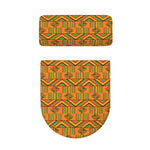 Bonwire Kente Pattern Print Toilet Lid And Tank Cover Set
