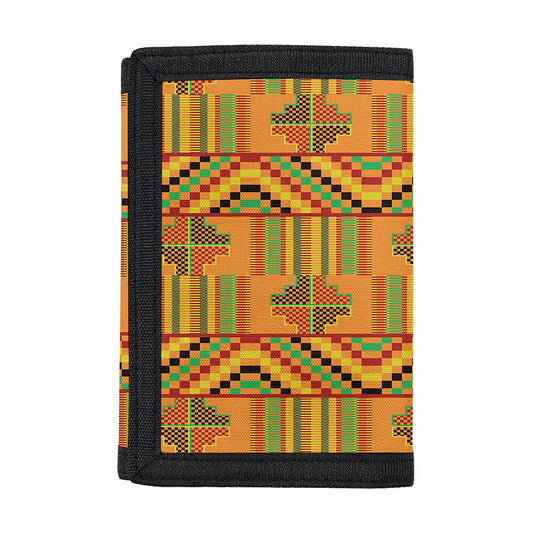 Bonwire Kente Pattern Print Trifold Wallet