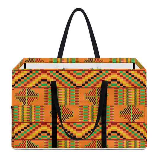 Bonwire Kente Pattern Print Utility Tote Bag