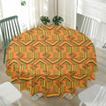 Bonwire Kente Pattern Print Waterproof Round Tablecloth