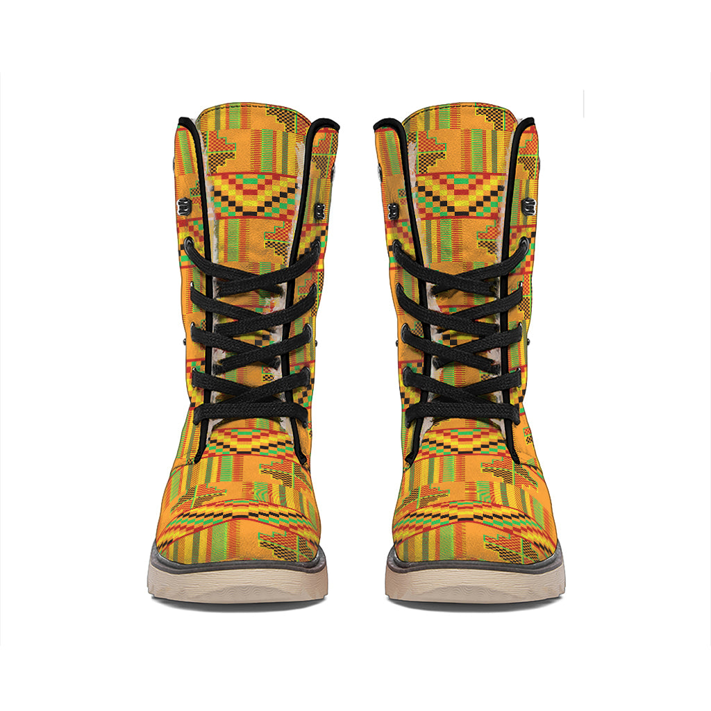Bonwire Kente Pattern Print Winter Boots