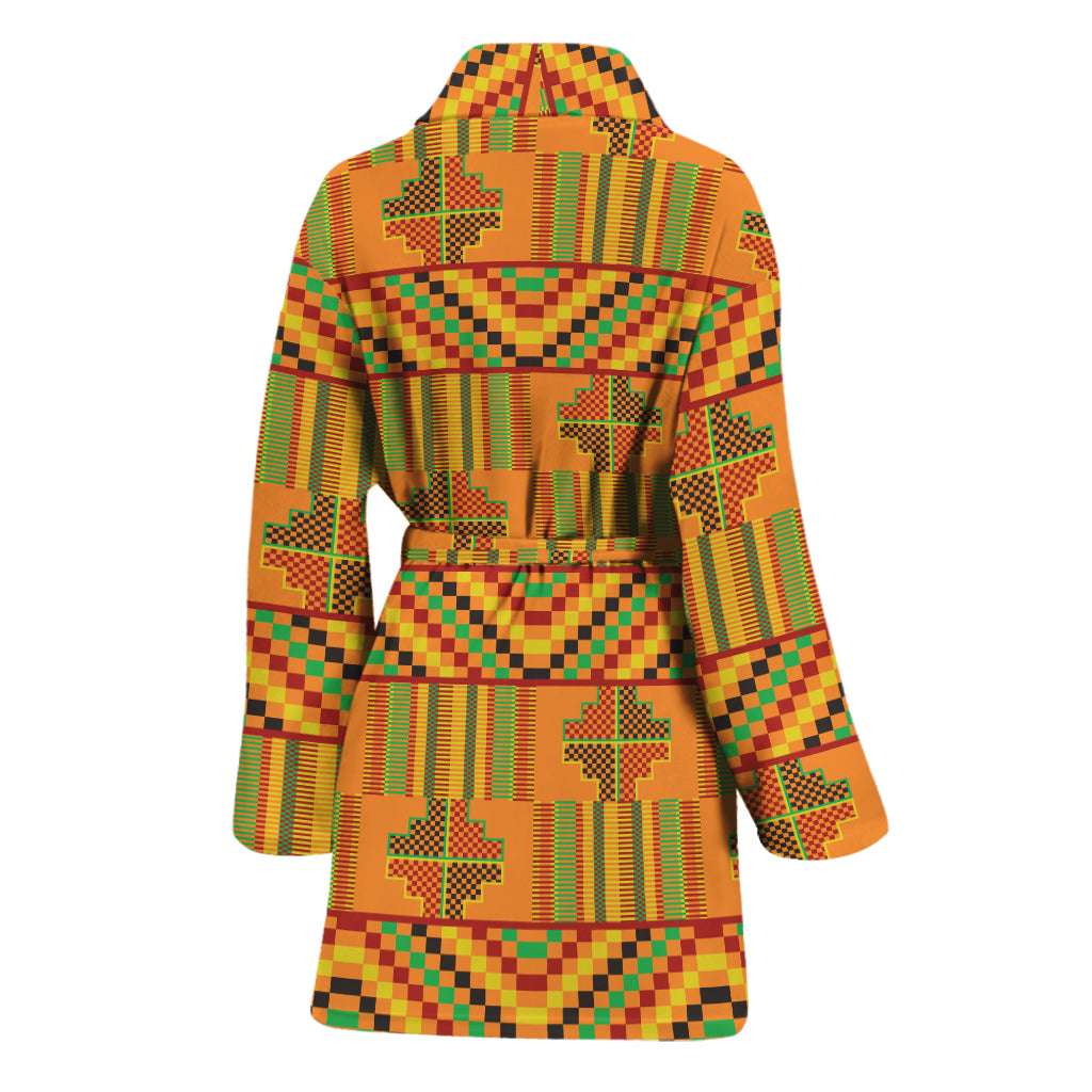 Bonwire Kente Pattern Print Women's Bathrobe