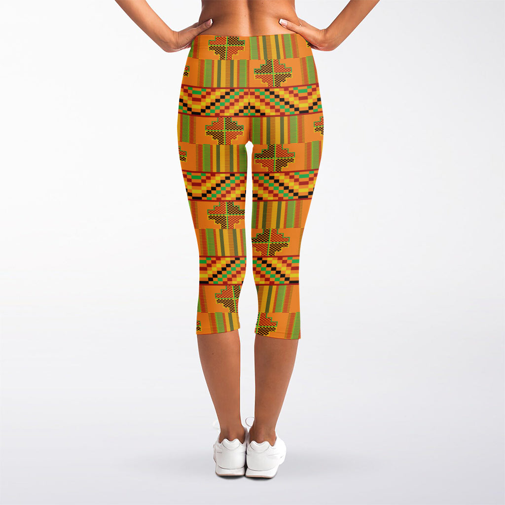 Bonwire Kente Pattern Print Women's Capri Leggings