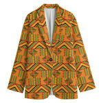 Bonwire Kente Pattern Print Women's Cotton Blazer
