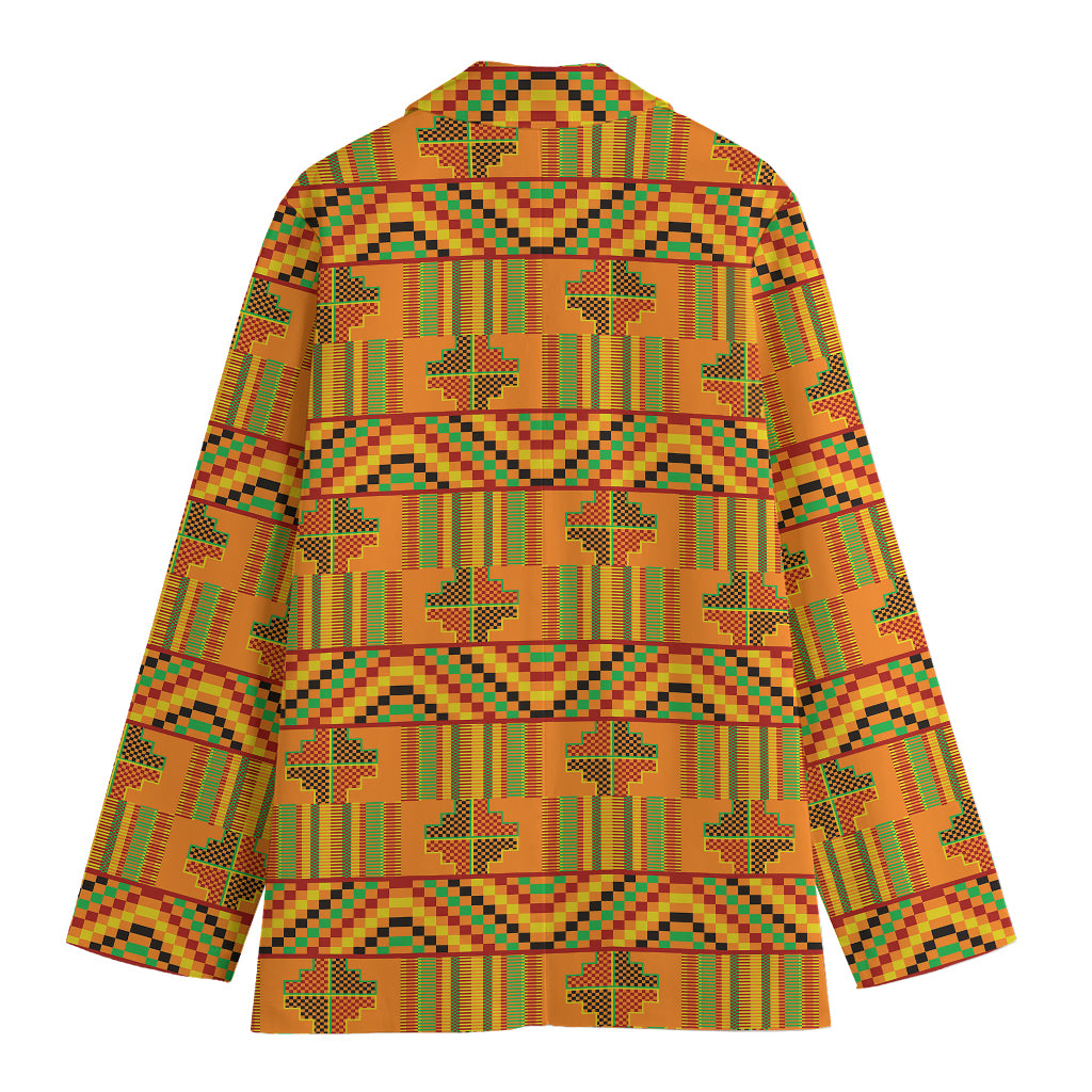 Bonwire Kente Pattern Print Women's Cotton Blazer