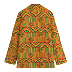 Bonwire Kente Pattern Print Women's Cotton Blazer