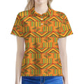 Bonwire Kente Pattern Print Women's Polo Shirt