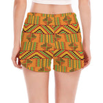 Bonwire Kente Pattern Print Women's Split Running Shorts
