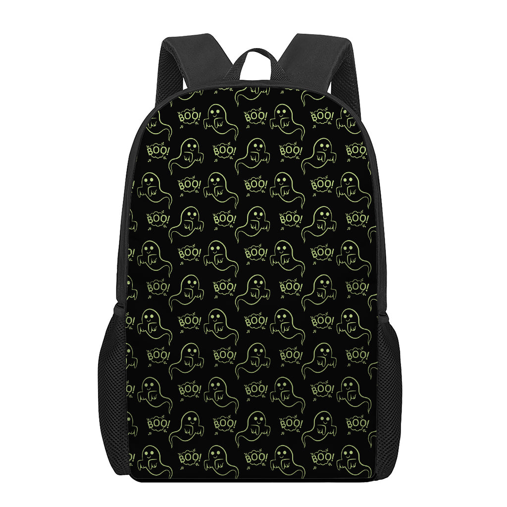 Boo Ghost Pattern Print 17 Inch Backpack