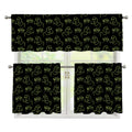 Boo Ghost Pattern Print 3 Piece Kitchen Curtains