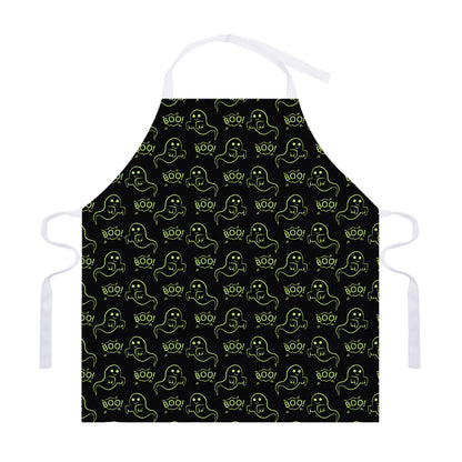 Boo Ghost Pattern Print Adjustable Apron