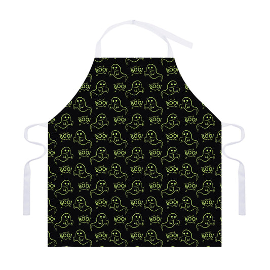 Boo Ghost Pattern Print Adjustable Apron