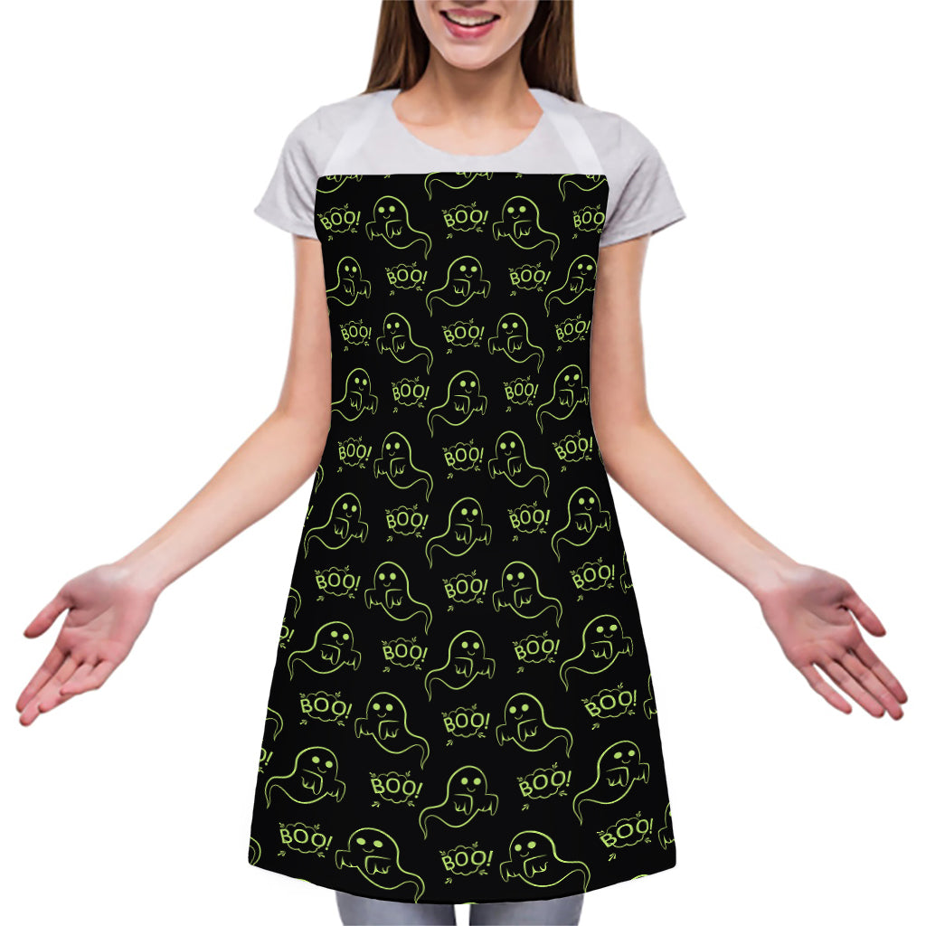 Boo Ghost Pattern Print Adjustable Apron
