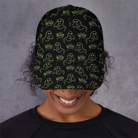 Boo Ghost Pattern Print Baseball Cap