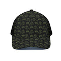 Boo Ghost Pattern Print Black Mesh Trucker Hat