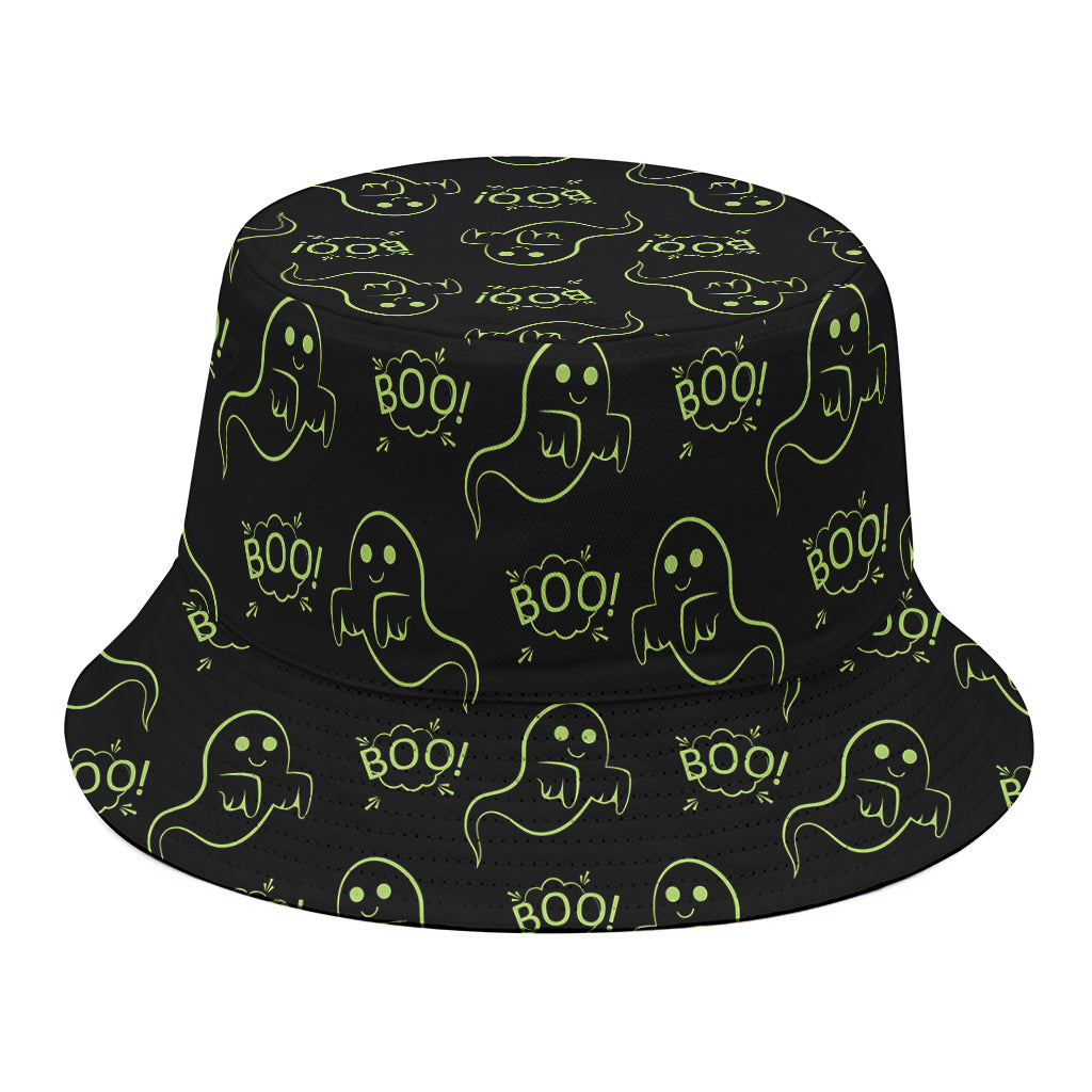 Boo Ghost Pattern Print Bucket Hat