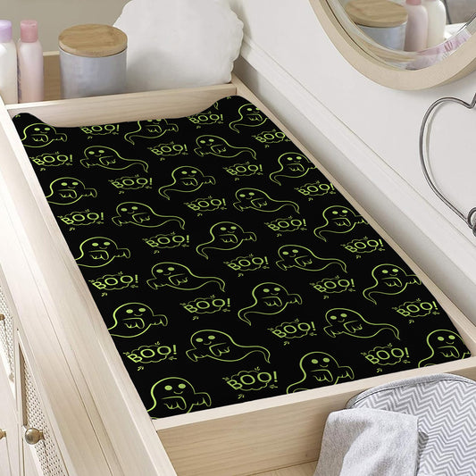 Boo Ghost Pattern Print Changing Pad Cover