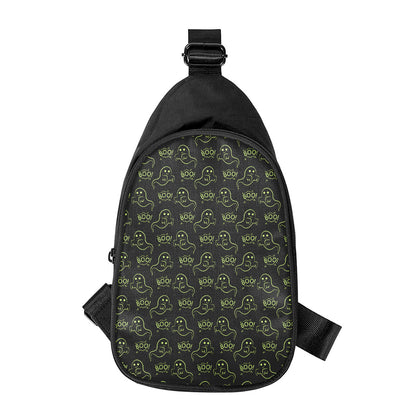 Boo Ghost Pattern Print Chest Bag