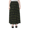 Boo Ghost Pattern Print Chiffon Maxi Skirt