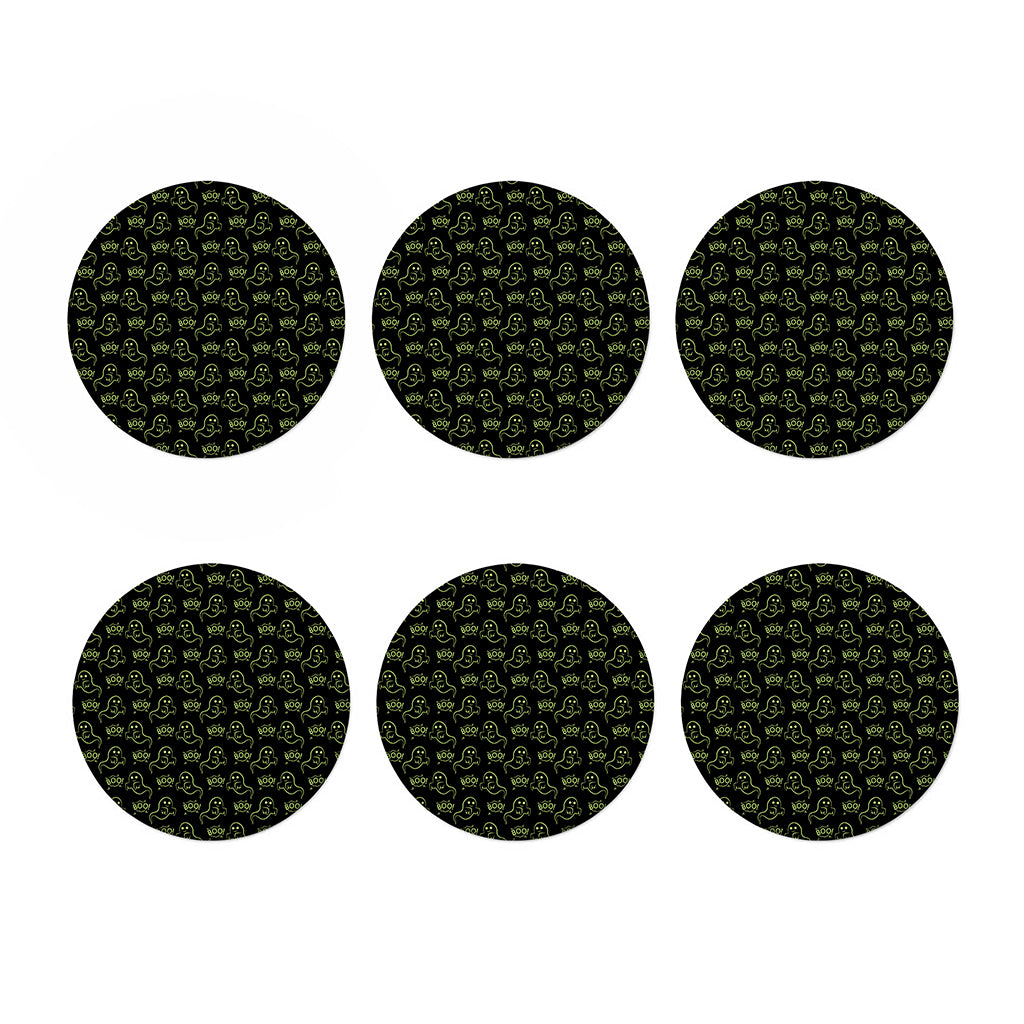 Boo Ghost Pattern Print Coaster Set